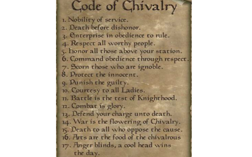 knights code of chivalry list